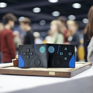 For Retro Game Controller Open Closure Nylon Lining Portable Short Wallet Console Button Bifold Billfold Gift with Zipper - Product Image 5