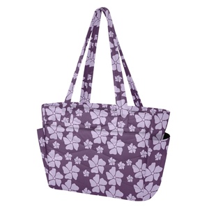 Sacs à main de la collection Aloha, impression personnalisée, fleurs hawaïennes, polyester matelassé, grande capacité, fermeture éclair, sacs fourre-tout réutilisables pour femmes - Product Image 2