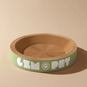 Venta directa de fábrica, tablero redondo para rascar gatos, sin <span class=keywords><strong>caspa</strong></span>, cama para gatos, resistente a los arañazos, personalización de soporte - Product Image 4