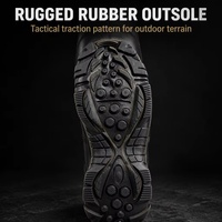 Bottes tactiques en cuir noir avec système de laçage à dégagement rapide pour hommes, pour l'extérieur, OEM, en gros, personnalisables, ISO CE