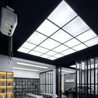 Panneaux lumineux LED sur mesure pour plafond avec film flexible, caissons lumineux en tissu PVC extensible pour plafond pour salles d'exposition automobiles