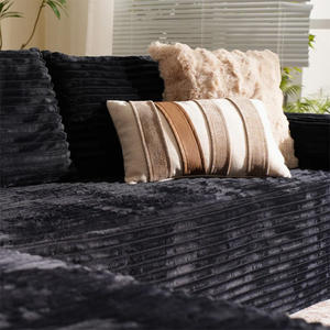 PZCN-Sofá modular Seccional de pana para sala de estar, conjunto de sofá suave de pana negra, estilo europeo, para mascotas - Product Image 6