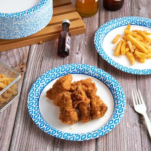 Assiettes jetables en <span class=keywords><strong>carton</strong></span> blanc compostable personnalisées pour gâteaux, hot-dogs et fêtes d'anniversaire, 9 et 10 pouces, avec logo, vente en gros - Product Image 4