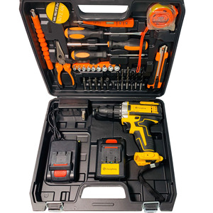 21V Rechargeable Cordless Impact Drill <b>Set</b> Multifunctional Battery Hand Drill Home Portable Power <b>Screwdriver</b> Tool Kits PG4824A - Product Image 1