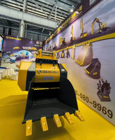 Bucket Jaw Crusher MONDE Heavy Duty untuk Excavator, Alat Penghancur Batu untuk Konstruksi Jalan, Tambang, dan Pertambangan