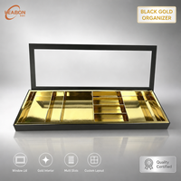 Boîte Cadeau de Luxe en Papier Noir Mat avec Intérieur Doré et Fenêtre, Couvercle Organisateur pour Emballage Cadeau, Vente en Gros Usine Chocolat