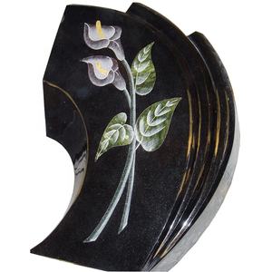 Изготовленный На Заказ резной Лили крест дизайн надгробия и памятники натуральный черный Galaxy гранитные надгробные плиты и памятники - Product Image 5