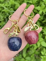 Pendentif en résine en forme de fruits (grande pomme, poire, cerise) pour sac, mignon et tendance, breloque porte-clés scintillante pour femme, vente en gros