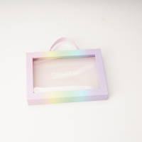 Scatola Regalo Magnetica Trasparente Personalizzata di Lusso per Gioielli con Foglio di Plastica e Manico