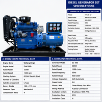 Générateur diesel HOYU 50Hz Alternateur sans balais à châssis ouvert 30 kW 400/230V