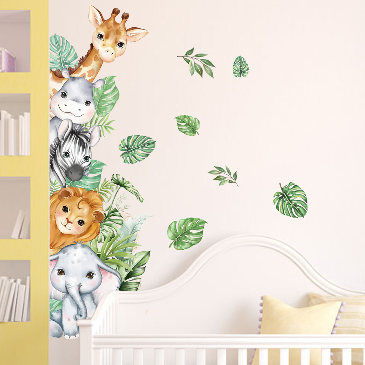 Removable Animal Wall Decals - Cartoon Owls, Giraffe, Lion, Trees & Butterflies Kids Room Decor - View #4