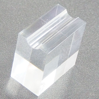 Support de stylo en acrylique transparent massif à fente unique, gravable, pour bureau, avec logo personnalisé
