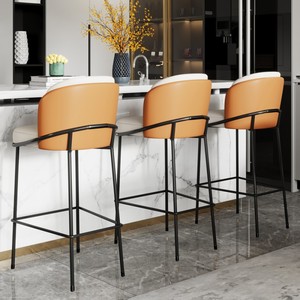 Taburete <span class=keywords><strong>de</strong></span> <span class=keywords><strong>Bar</strong></span> <span class=keywords><strong>de</strong></span> Metal <span class=keywords><strong>de</strong></span> Lujo Nórdico, Silla Alta Moderna para Sala <span class=keywords><strong>de</strong></span> Estar, Dormitorio, <span class=keywords><strong>Bar</strong></span> en Casa, Hotel y Comedor, Duradero y Estable - Product Image 3