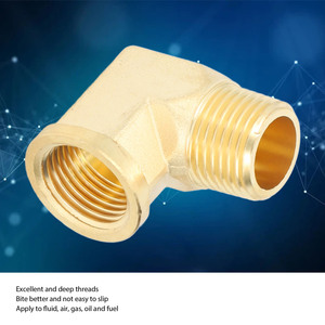 Brass 90 Degree Elbow Fitting 1/8 NPT Threaded Connector For Water Air Pipes Plumbing HVAC Use - Product Image 4
