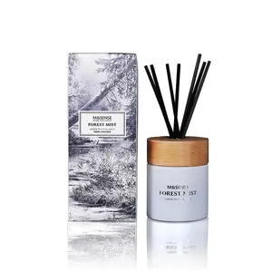 Houten Deksel Bloemige Huisgeur Aroma Etherische Olie Luxe Reed Diffuser