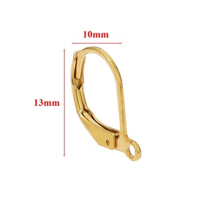 18k Goldfarbene Runde Ohrhaken Creolen-Basis für DIY Damen-Ohrringe Verbinder Schmuckherstellung - Product Image 2