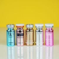Flacon cosmétique en verre transparent de 10 ml avec bouchon en caoutchouc, acide hyaluronique lyophilisé pour crème visage, surface sérigraphiée