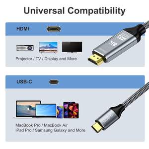 Vente chaude 8K USB C <span class=keywords><strong>vers</strong></span> <span class=keywords><strong>HDMI</strong></span> 2.1 Câble Type-C <span class=keywords><strong>vers</strong></span> <span class=keywords><strong>HDMI</strong></span> Câble tressé Compatible avec <span class=keywords><strong>Thunderbolt</strong></span> 4/<span class=keywords><strong>3</strong></span> pour iPhone 15/15 Pro Max - Product Image 6