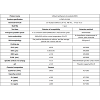 Poudre ATSM 500nm LLZTO LLZO LLZXO pour électrolyte solide de batterie lithium-ion, cathode LiFePO4, haute pureté (≥99,5 % poids), 100 g/sac