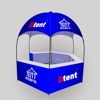 Tente publicitaire personnalisable Dtent, kiosque événementiel pop-up facile à monter, tente de salon professionnel, plateforme noire pour tente dôme