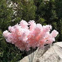 Beeman Branches de fleurs de cerisier en soie blanche de haute qualité fleurs artificielles blanches fleurs de mariage artificielles en forme de boule en gros