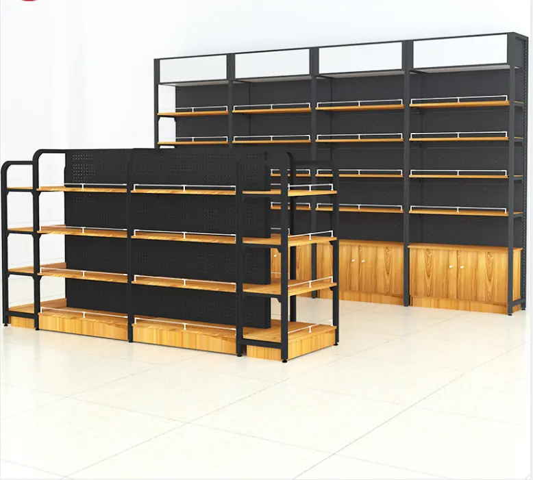 Dragonshelf - Prateleira de madeira para exibição de compras, prateleiras de metal para supermercados, prateleiras para gôndolas e farmácias, lanches, etc.