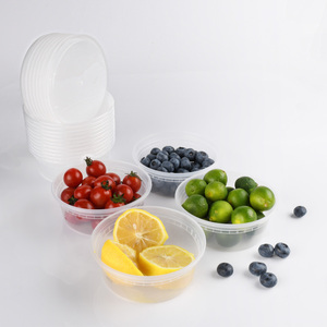 8oz round jars plastic deli container with lids for food