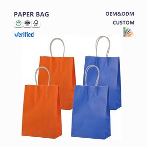 Bolsa de Papel Kraft Impresa Personalizada, Reciclable, Ecológica, Estilo Clásico con Asa, para Ropa, Regalos, Comida para Llevar - Product Image 1
