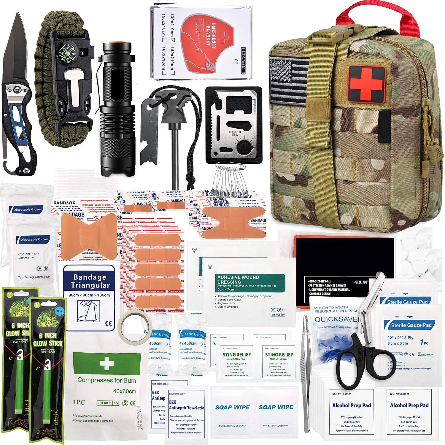 New Products Compatible Outdoor Trauma Bag Camping Home Sos Survival First Aid Kit Tactical Adventure Emergency Medical Kit