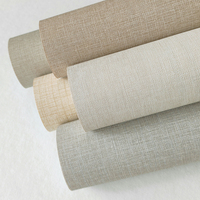 Papiers peints texturés à motif lin, revêtement vinyle, imperméables, avec support en tissu, revêtement mural en vinyle pour hôtel