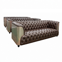 Fauteuil Canapé Industriel Vintage Rose Gold en Aluminium Riveté Écologique pour Bar et Salon Chicha Personnalisé