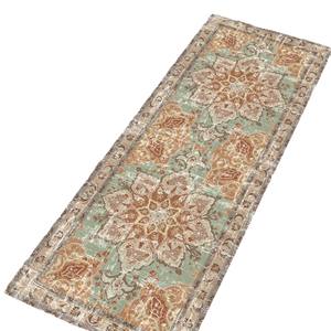 Tapis de couloir persan en velours cristal à motif médaillon, antidérapant, pour la décoration de la maison, 2x6 pieds - Product Image 2