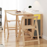 Ausziehbarer Holz klappbarer Esstisch und Stuhl Set Platzsparende Möbel für zu Hause