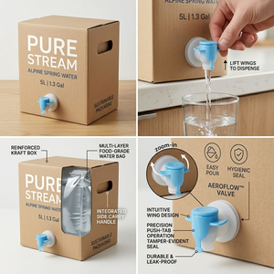 Bolsa en Caja (BIB) Personalizada de 5L, 10L, 96oz, 128oz con Válvula de Grifo para Envasado de Agua, Jugo, Té, Bebidas y Dispensador de Líquidos - Product Image 2