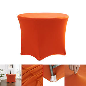 Couvertures de <span class=keywords><strong>table</strong></span> rondes extensibles 6FT bon marché nappe de fête couverture de <span class=keywords><strong>table</strong></span> en spandex élastique décoration de mariage - Product Image 5