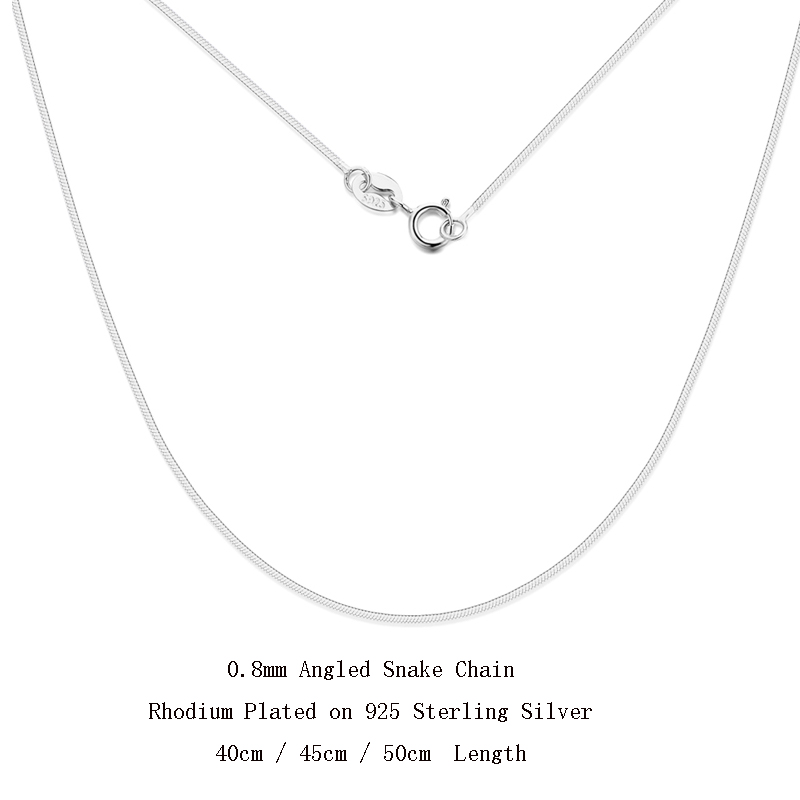 Silver-0.8mm Angled Snake Chain