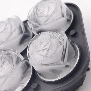 Kotak kisi silikon es mawar cetakan es bir silikon es terintegrasi 4 koneksi dengan corong