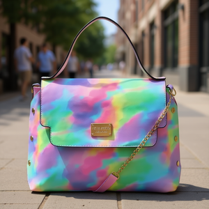 Bolso Tote Arcoíris Hecho a Mano para Mujer, Marca Fana Jacoba, con Correa de Cadena, Forro de PU, Forma Rectangular, para Uso Diario - Product Image 2