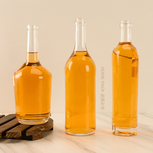 Botella de Vidrio de Alta Gama con Forma Elegante para Whisky, Brandy, Vodka y Licores, 750 ml, con Corcho y Calcomanía Serigrafiada, Promoción de Fábrica China - Product Image 4