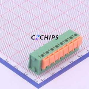 WJ142R-5.08-8P Spring Terminal Block Bent Lead Through Hole,P=5.08mm Connector 5.08mm 8P 8 10A - Product Image 1