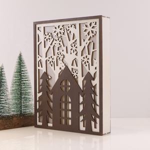 Ensemble de bricolage en <span class=keywords><strong>bois</strong></span> de paysage d'hiver 3D, sapins de Noël, décoration de la maison, décoration lumineuse en <span class=keywords><strong>bois</strong></span> de Noël, produits en <span class=keywords><strong>bois</strong></span> pour la maison - Product Image 5