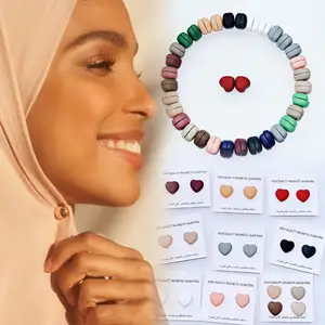 Groothandel Ultra Moslim Custom Logo Ronde Magnetische Hijab Pinnen Voor Moslim Sjaal Kleurrijke Hijab Pinnen Magneet