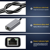 Tarjeta de Red Ethernet RJ45 Externa Tipo-C a 100 Gigabit USB1000M Sin Controladores para Laptop/PC, Marca OEM