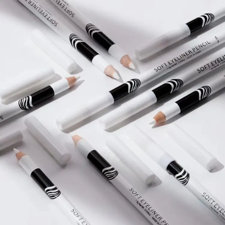Delineador branco fácil de usar, lápis à prova d'água para suavizar os olhos