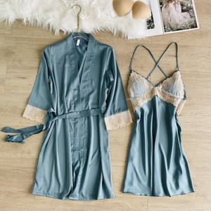 Abiti da <span class=keywords><strong>donna</strong></span> in <span class=keywords><strong>Kimono</strong></span> corto in raso di colore puro da <span class=keywords><strong>donna</strong></span> - Product Image 4