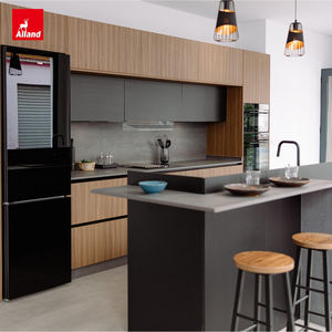 Alland Northern California Corners Cover Panneau de grain de bois foncé <span class=keywords><strong>Porte</strong></span> stratifiée <span class=keywords><strong>Placard</strong></span> Noyer Couleurs Idées Placage Armoire de cuisine - Product Image 1