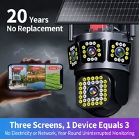 Caméra de sécurité solaire à vision panoramique 360°, suivi automatique, audio bidirectionnel, accès à distance par téléphone, vision nocturne couleur ultra HD