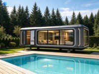 Maison capsule spatiale Yozon, maison préfabriquée modulaire mobile, mini-maison avec système intelligent pour villa, appartement, glamping, resort et hôtel