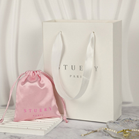 Sacs shopping en papier cartonné de luxe avec logo imprimé personnalisé, laminés, avec poignée en corde recyclable pour l'emballage de bougies et de cadeaux