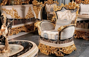 Canapé européen de luxe en bois massif sculpté canapé en tissu pour salon à la française combinaison de table à thé meubles haut de gamme pour salon de villa - Product Image 4